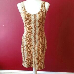 Sexy Fun Snakeskin print Midi Dress S